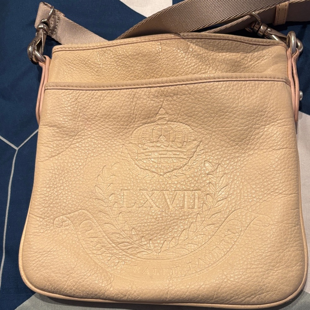 Ralph Lauren Light Tan Embossed Shoulder Bag